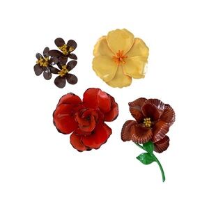 Vintage Enamel Flower Brooch Collection‎